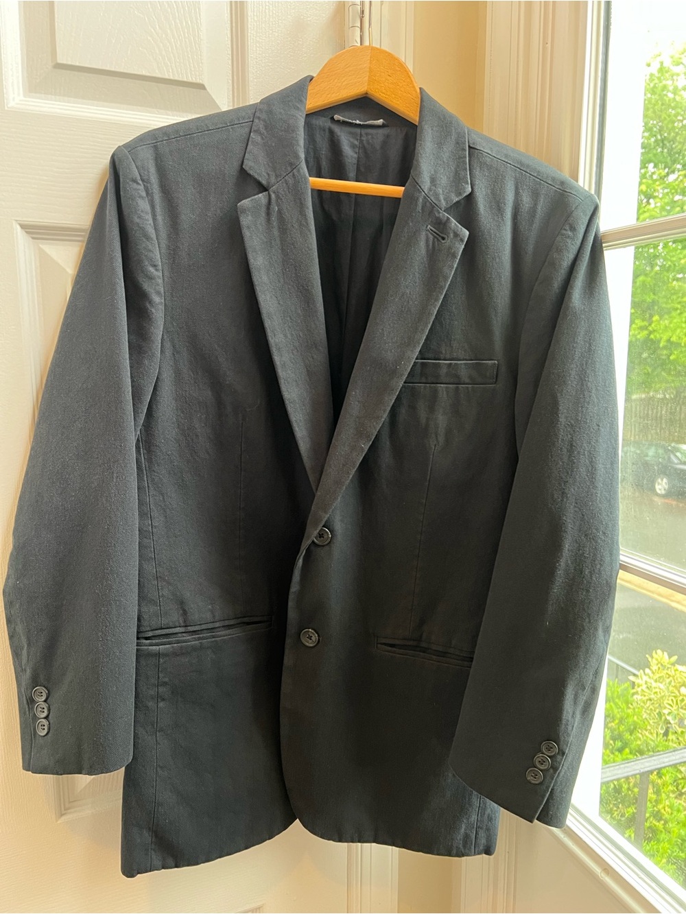 Gap Men’s Dark Navy Cotton Blazer Sport Coat Tailored Two Button Jacket [Size S]